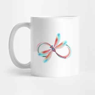 Infinity with red dragonfly Mug